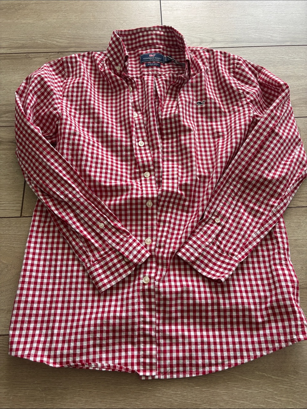 Vineyard Vines Red & White Gingham Button-Up Shirt